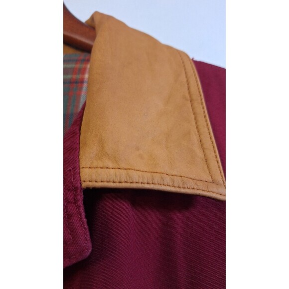 Vtg G.F.C. GENUINE ARTICLE Cotton Leather Collar Barn Field Chore Coat Women's L - Picture 7 of 14